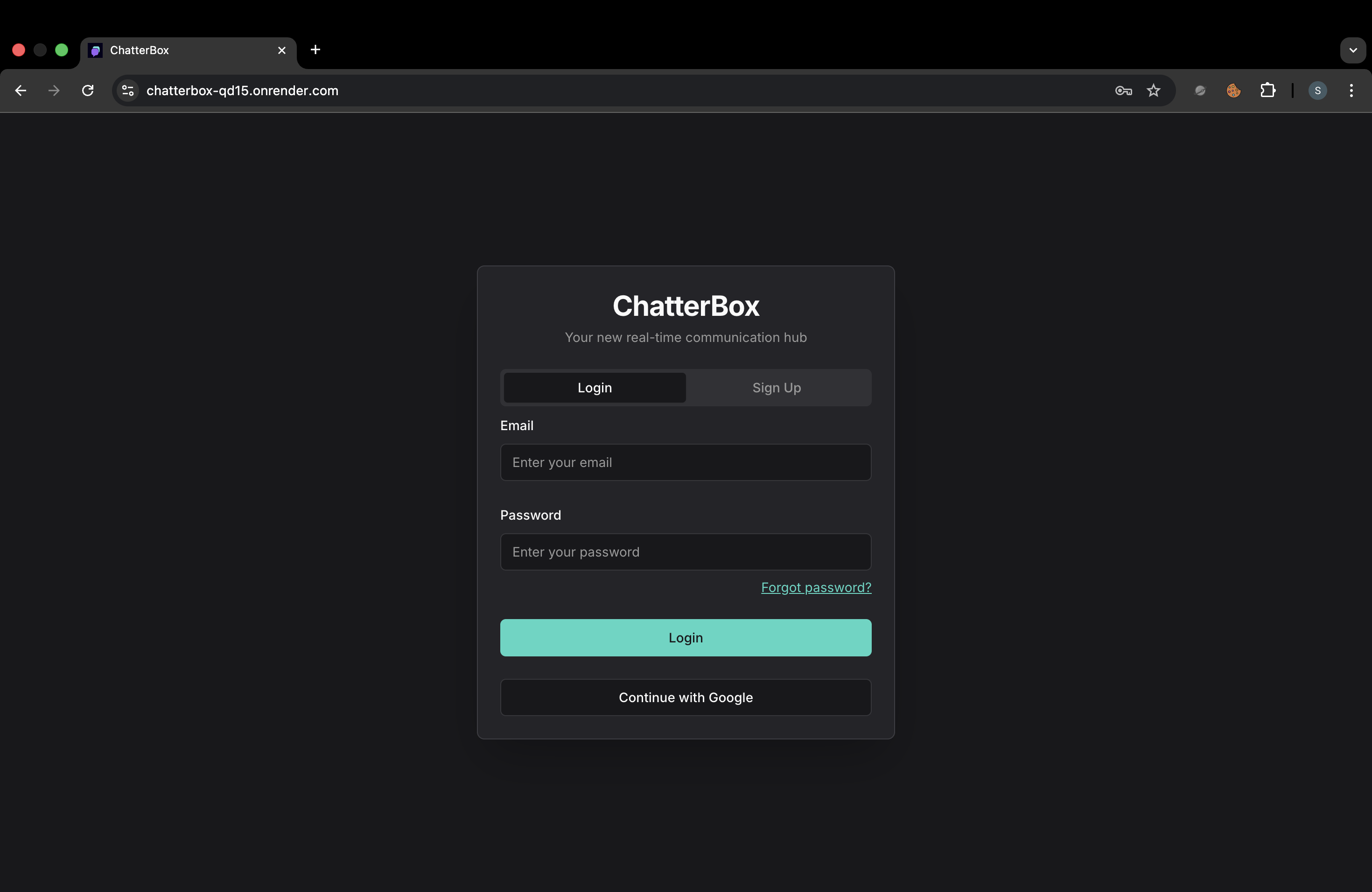 Screenshot of Chat App