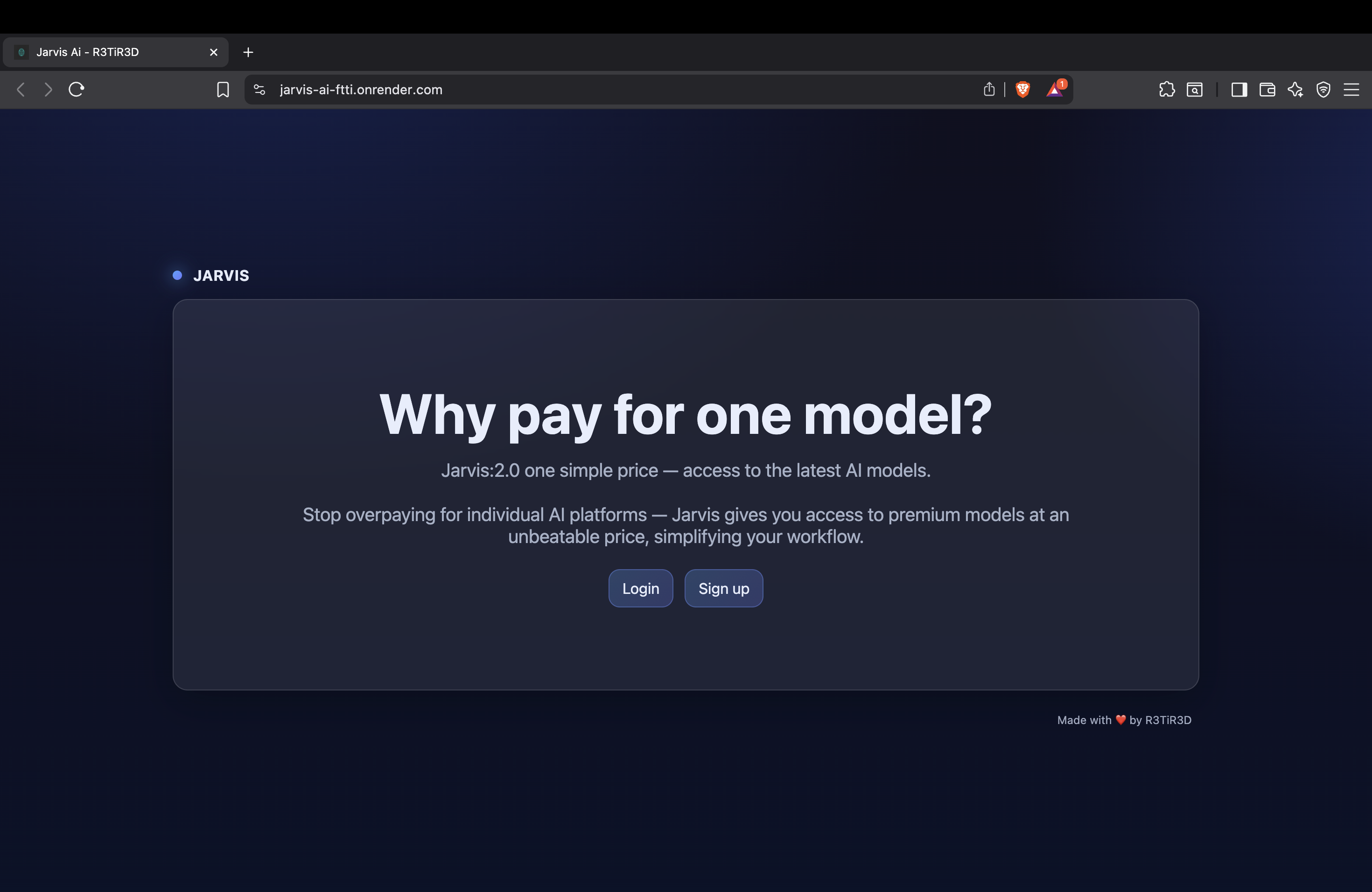 Jarvis AI interface preview
