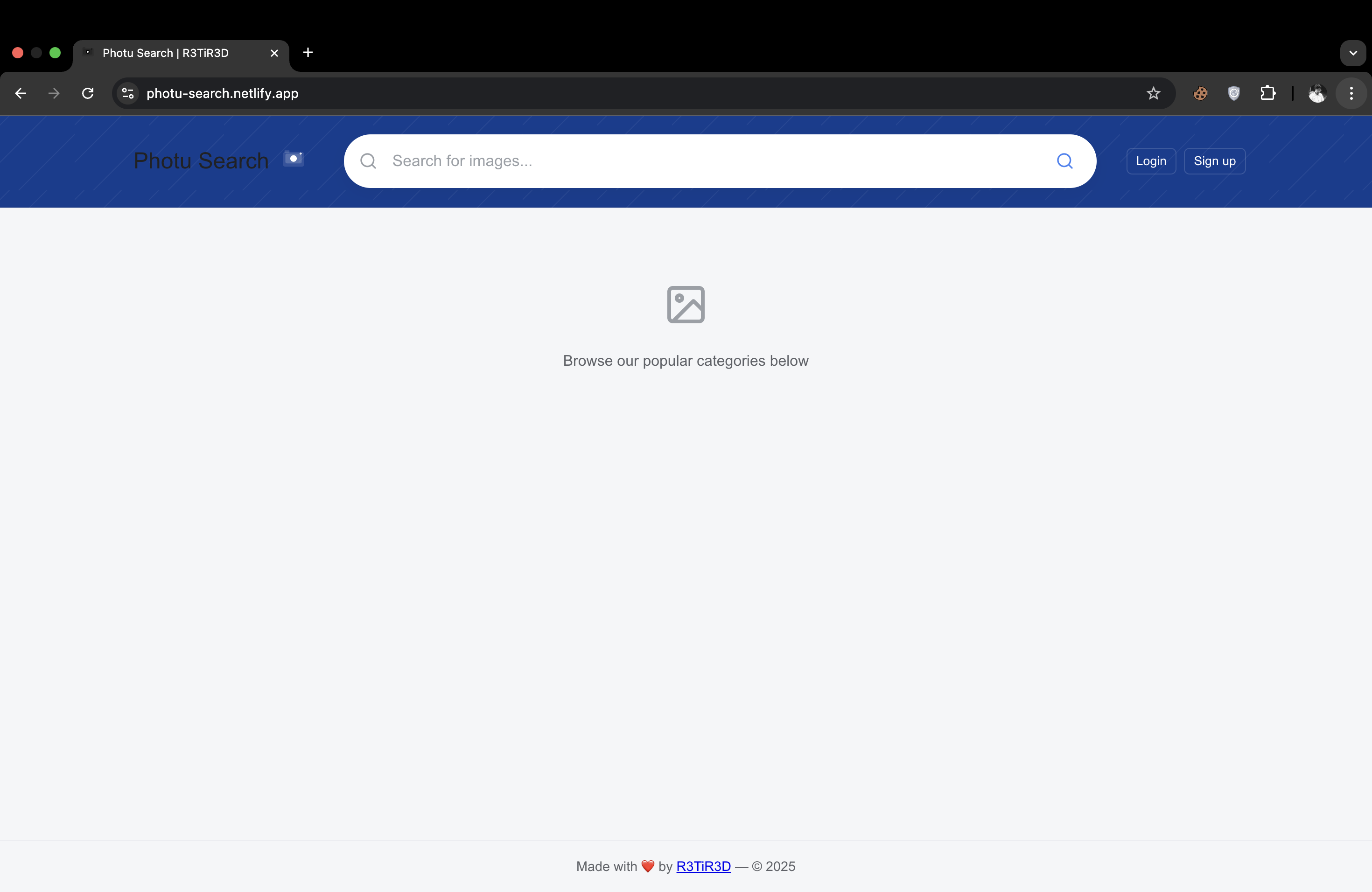 Screenshot of Photu Search app
